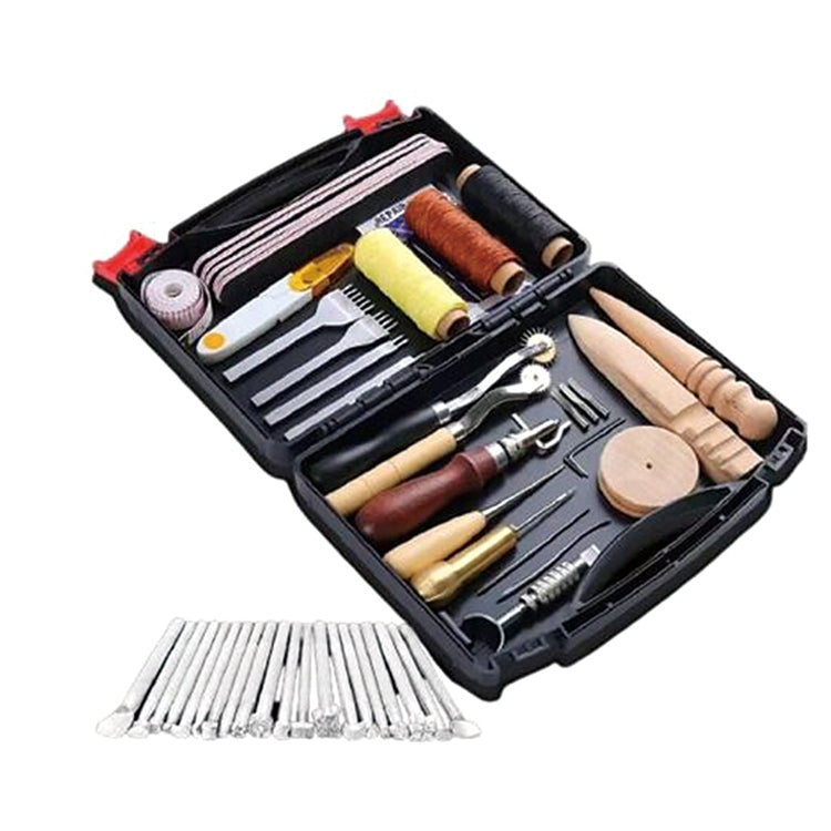 59 In 1 Handmade Leather DIY Tool Set Sewing Craft Tool Set, Style:, A5 Pads, Rotating Knives