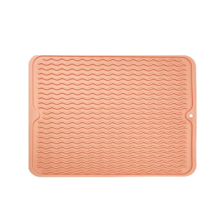 TPR Thickened Thermal Pad Wave Pattern Drain Anti-Slip Mat, Khaki Gray, Khaki Blue, Khaki Pink Khaki Pink Khaki Pink