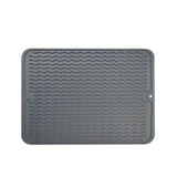 TPR Thickened Thermal Pad Wave Pattern Drain Anti-Slip Mat, Khaki Gray, Khaki Blue, Khaki Pink Khaki Blue Khaki Blue
