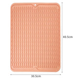 TPR Thickened Thermal Pad Wave Pattern Drain Anti-Slip Mat, Khaki Gray, Khaki Blue, Khaki Pink