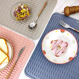 TPR Thickened Thermal Pad Wave Pattern Drain Anti-Slip Mat, Khaki Gray, Khaki Blue, Khaki Pink