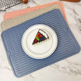 TPR Thickened Thermal Pad Wave Pattern Drain Anti-Slip Mat, Khaki Gray, Khaki Blue, Khaki Pink