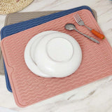 TPR Thickened Thermal Pad Wave Pattern Drain Anti-Slip Mat, Khaki Gray, Khaki Blue, Khaki Pink