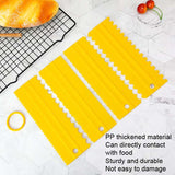 4 PCS / Set Plastic Cream Scraper PP Double Side Sawtooth Baked Cake Flattener, 4 PCS / Set White, 4 PCS / Set Yellow, 4 PCS / Set Sky Blue, 4 PCS / Set Pink
