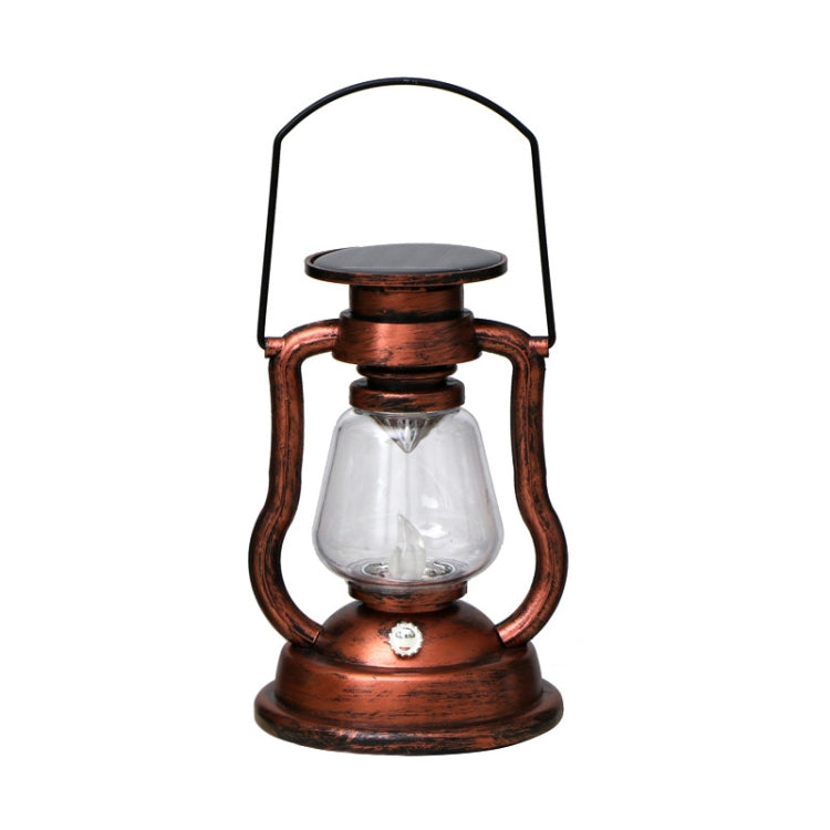 200802 Retro Solar Kerosene Lamp Shape Handheld Lamp Home Decor Flame Lamp, Bronze, Gold, Silver, Rusty, Red Bronze