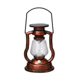 200802 Retro Solar Kerosene Lamp Shape Handheld Lamp Home Decor Flame Lamp, Bronze, Gold, Silver, Rusty, Red Bronze