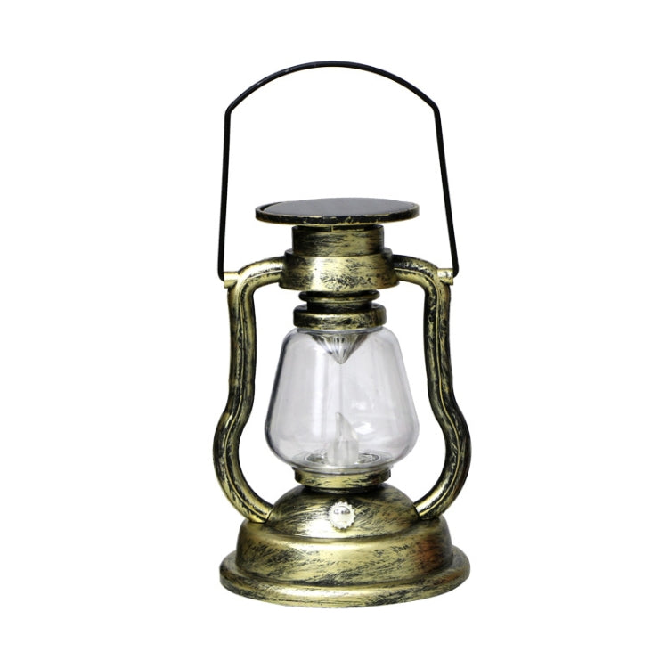 200802 Retro Solar Kerosene Lamp Shape Handheld Lamp Home Decor Flame Lamp, Bronze, Gold, Silver, Rusty, Red Gold