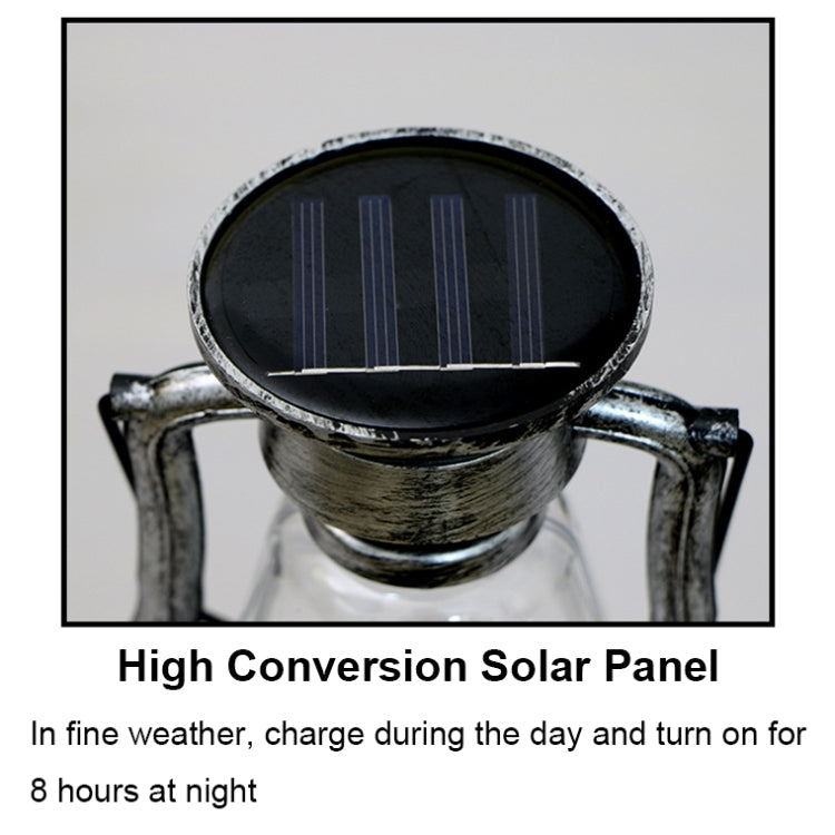 200802 Retro Solar Kerosene Lamp Shape Handheld Lamp Home Decor Flame Lamp, Bronze, Gold, Silver, Rusty, Red