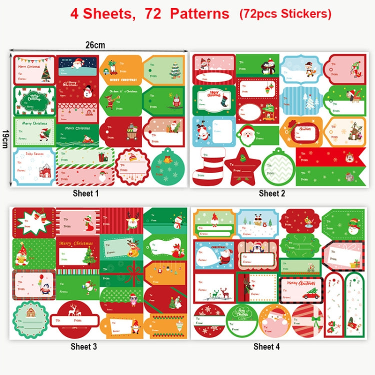 1set 72pcs/set Christmas Stickers Gift Bag Packaging Box Closure Stickers