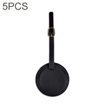 5 PCS Soft-Surface Leather Stitched Round Boarding Pass Luggage Tag