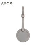 5 PCS Soft-Surface Leather Stitched Round Boarding Pass Luggage Tag