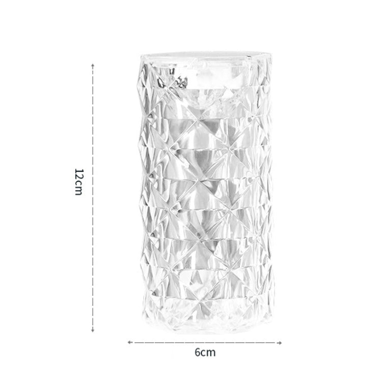2 PCS SF-001A 1.5V Rose Ambient Light Bedside Crystal LED Desk Lamp, 2 PCS Yellow Light Without Humidifier, 2 PCS White Light Without Humidifier