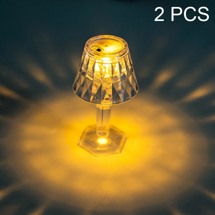 2 PCS 1.5V Diamond Ambience Desk Lamp LED Crystal Night Light, Spec:, Warm Light, Lampshade Warm Light