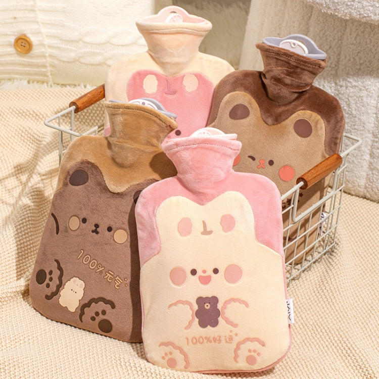 ZS103 Cartoon Plush Water-filled Hot Water Bags Explosion-proof Leak-proof Warming Water Bottle, Spec:, Pink Lucky Rabbit, Beige Lucky Rabbit, Brown Bear, Khaki Bear, Purple Duck, Pink Rabbit, Deep Blue Duck, Ink Green Duck, Intervened Pink            ...