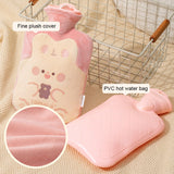 ZS103 Cartoon Plush Water-filled Hot Water Bags Explosion-proof Leak-proof Warming Water Bottle, Spec:, Pink Lucky Rabbit, Beige Lucky Rabbit, Brown Bear, Khaki Bear, Purple Duck, Pink Rabbit, Deep Blue Duck, Ink Green Duck, Intervened Pink            ...