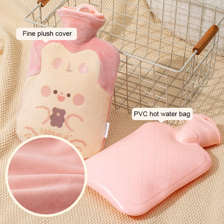 ZS103 Cartoon Plush Water-filled Hot Water Bags Explosion-proof Leak-proof Warming Water Bottle, Spec:, Pink Lucky Rabbit, Beige Lucky Rabbit, Brown Bear, Khaki Bear, Purple Duck, Pink Rabbit, Deep Blue Duck, Ink Green Duck, Intervened Pink            ...