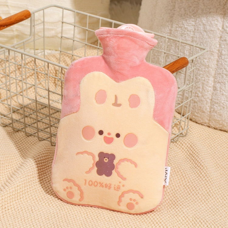 ZS103 Cartoon Plush Water-filled Hot Water Bags Explosion-proof Leak-proof Warming Water Bottle, Spec:, Pink Lucky Rabbit, Beige Lucky Rabbit, Brown Bear, Khaki Bear, Purple Duck, Pink Rabbit, Deep Blue Duck, Ink Green Duck, Intervened Pink            ...