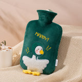 ZS103 Cartoon Plush Water-filled Hot Water Bags Explosion-proof Leak-proof Warming Water Bottle, Spec:, Pink Lucky Rabbit, Beige Lucky Rabbit, Brown Bear, Khaki Bear, Purple Duck, Pink Rabbit, Deep Blue Duck, Ink Green Duck, Intervened Pink            ...