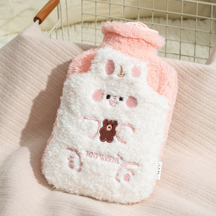 ZS103 Cartoon Plush Water-filled Hot Water Bags Explosion-proof Leak-proof Warming Water Bottle, Spec:, Pink Lucky Rabbit, Beige Lucky Rabbit, Brown Bear, Khaki Bear, Purple Duck, Pink Rabbit, Deep Blue Duck, Ink Green Duck, Intervened Pink            ...