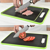 Multi-Functional Double-Sided Cutting Board Grinding Garlic With Knife Grinder, Black, Grey