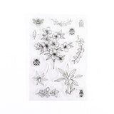 5 PCS Vintage Botanical Arrangement Handbook Clear Silicone Stamp