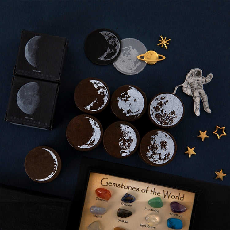 Moon Phase Series Handbook Decoration DIY Wooden Stamp