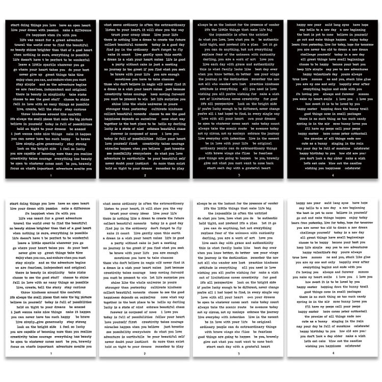 1 Sets Handbook DIY Vintage Text Sticker Material Pack Black & White