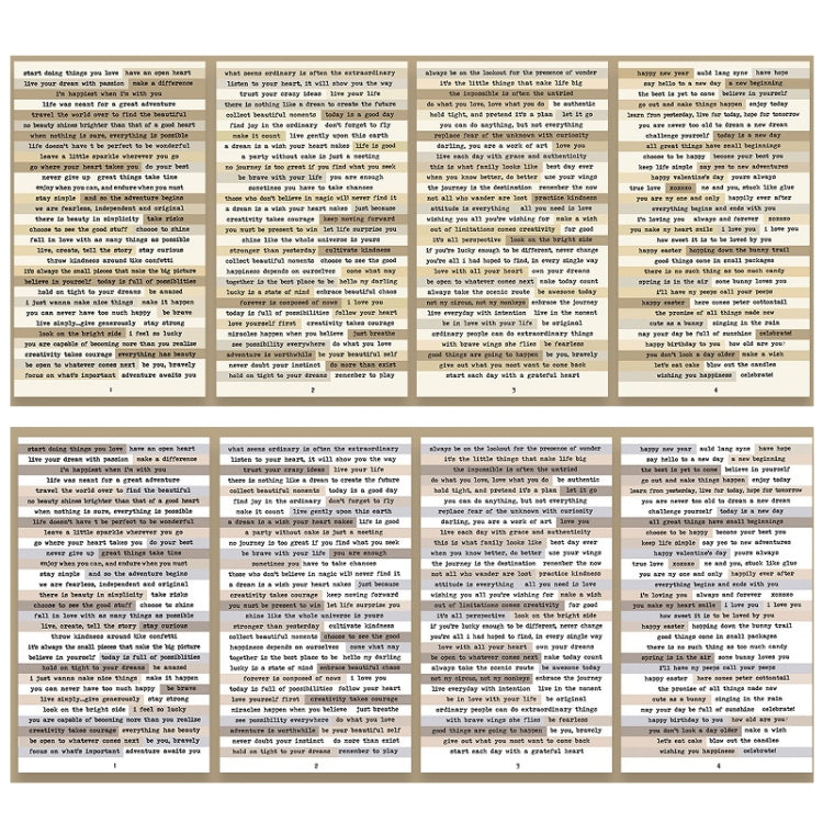 1 Sets Handbook DIY Vintage Text Sticker Material Pack Brown