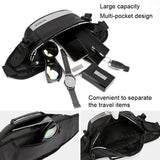 HAOSHUAI Outdoor Running Waist Bag With Reflecting Strip Chest Bag, 1100-6 Khaki, 1100-6 Dark Blue, 1100-6 Black)