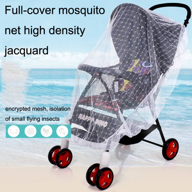 Full Cover Folding Mosquito Net Plus Encrypted Stroller Mosquito Net, 2pcs White