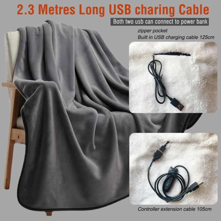 Controller Version Adjustable Temperature Timing USB Electric Heating Shawl Blanket Heating Pad, 76x150cm