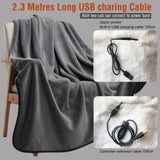 Controller Version Adjustable Temperature Timing USB Electric Heating Shawl Blanket Heating Pad, 76x150cm