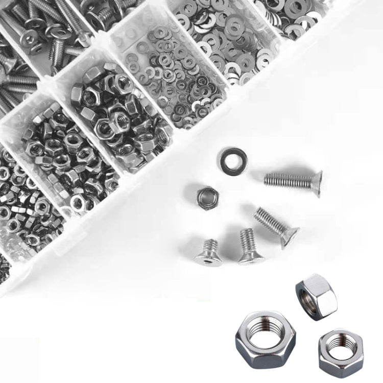M2/M3/M4/M5 Flat Head Hexagon Socket Screws Gasket Ring Set, 940 PCS/Set