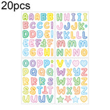 20 PCS ZPKTZM Children Cartoon Colorful Letters Stickers DIY Lunch Box Mark Waterproof Sticker, Waterproof Sticker Waterproof Sticker