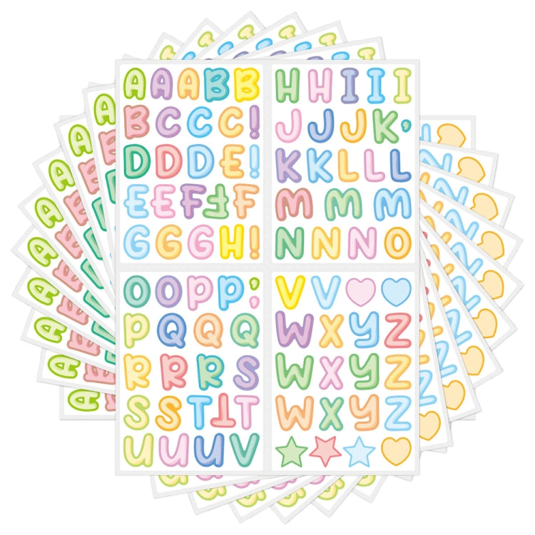 20 PCS ZPKTZM Children Cartoon Colorful Letters Stickers DIY Lunch Box Mark Waterproof Sticker, Waterproof Sticker