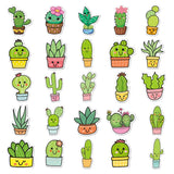 3 Sets 50PCS/Set Cartoon Cactus DIY Handbook Decorative Stickers Floral Laptop Waterproof Sticker, Cactus