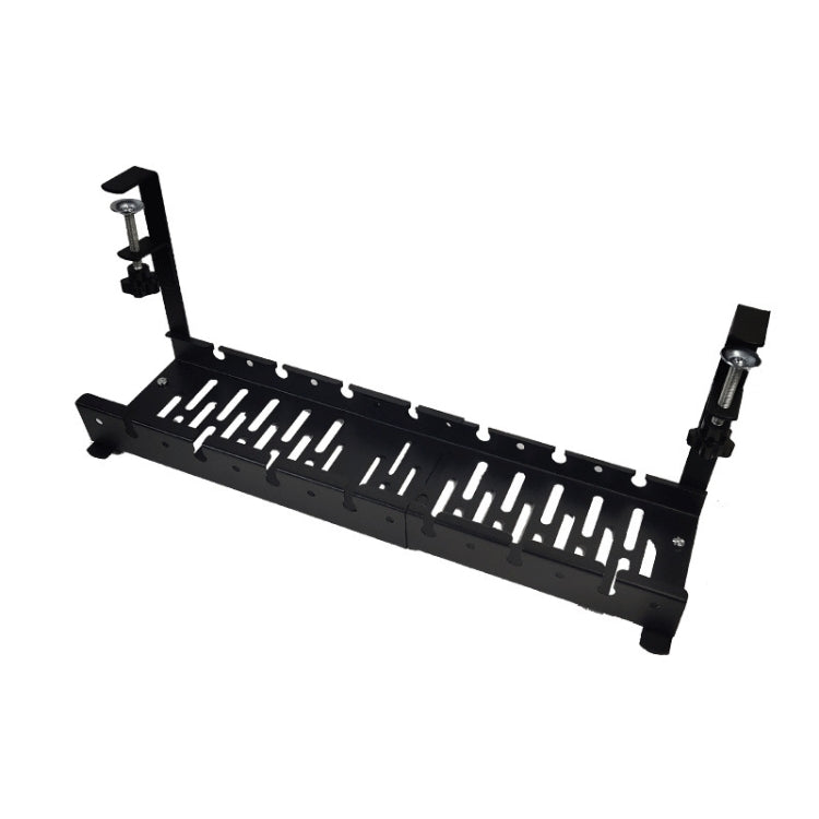 Stretchable Under Desk Cable Management Tray Carbon Steel Cable Organizer Cable Storage Rack, Stretchable Black, Stretchable 30.5-55CM