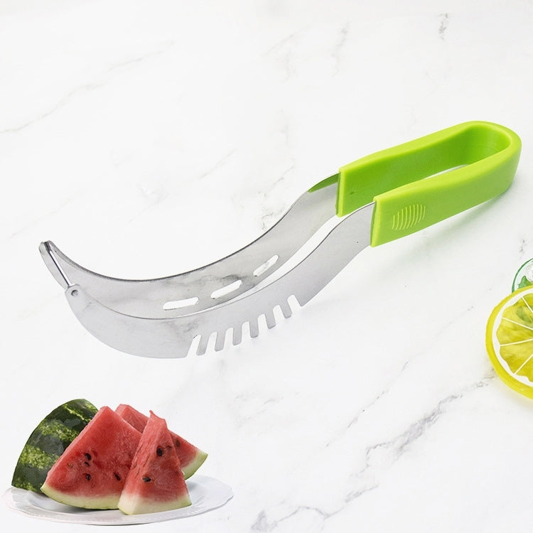 YG-WS03 Stainless Steel Watermelon Clip Easy Access Integrated Plastic Handle Cantaloupe Cut Fruit Cutting Device, Watermelon Clip