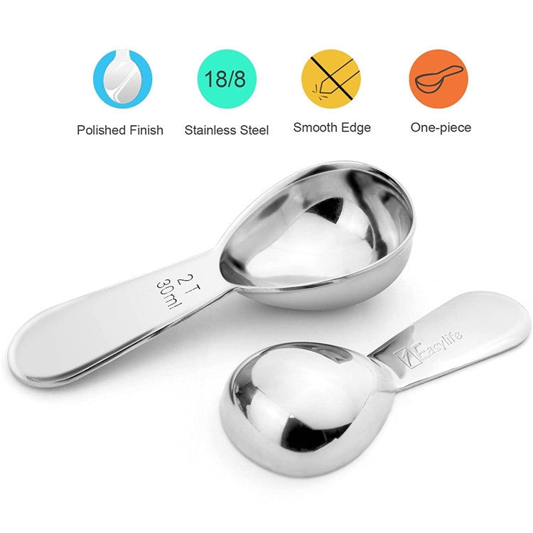 YG-MC12 304 Thickened Stainless Steel Coffee Spoon Scales Scaling Spoon, Small