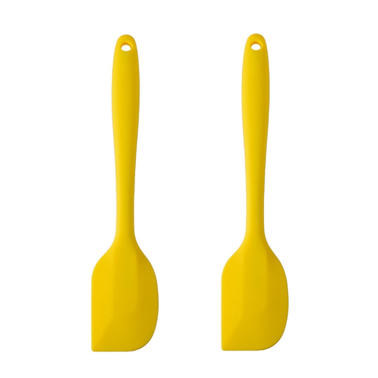 2pcs Large Integrated Silicone Scraper Chocolate Cream Mixing Knife, Large Red, Large Pink, Large Yellow, Large Blue, Large Black, Large Green, Large Purple, Large Orange Large Yellow Yellow