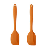 2pcs Large Integrated Silicone Scraper Chocolate Cream Mixing Knife, Large Yellow, Large Blue, Large Black, Large Green, Large Purple, Large Orange, Large Red, Large Pink
