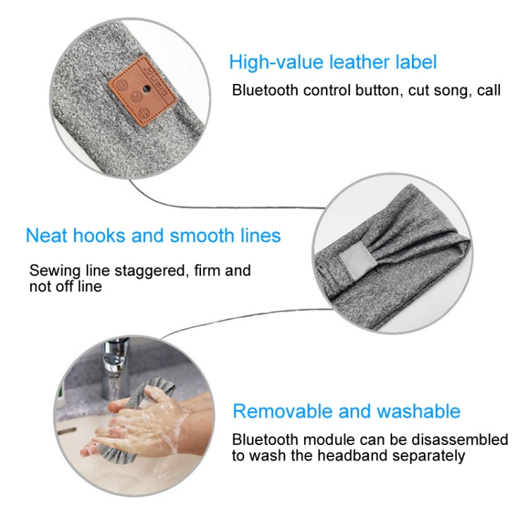 Bluetooth Headband Headphones Sleep Mask for Side Sleeper Workout Running, Sleep Mask Hemp Gray