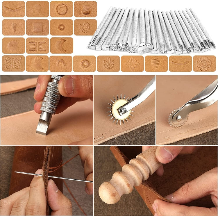 Handmade Leather DIY Tool Set Sewing Craft Tool Set, 48 In 1 Set
