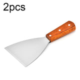 2pcs Stainless Steel Pizza and Steak Shovel Wooden Handle Slanted Shovel Kitchen Tool, S, L L