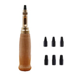 6 In 1 Automatic Belt Punch Punching Multi-scalp Anechoic Belt Punch, Wood Color, Black