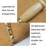 6 In 1 Automatic Belt Punch Punching Multi-scalp Anechoic Belt Punch, Wood Color, Black