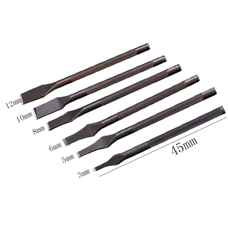ER018 2pcs Card Position Cut Cowhide Leather Word Cut DIY Tool, Size: 3mm, 3mm, 5mm, 6mm, 8mm, 10mm, 12mm