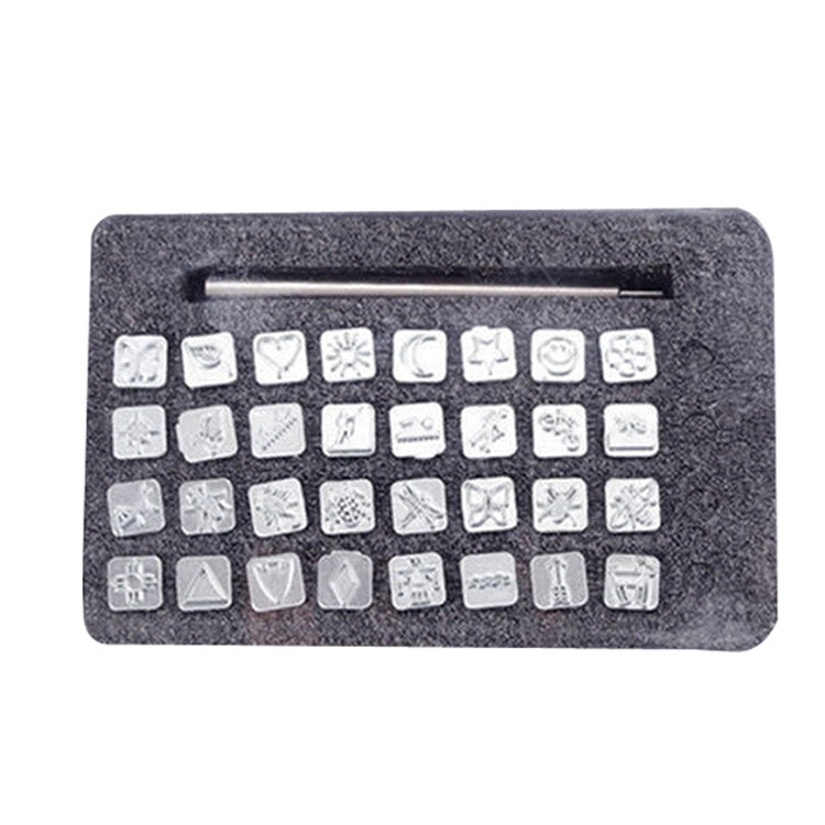 Leather English Punch Indian Style Printing Leather Carving Tools, ER058 32 In 1