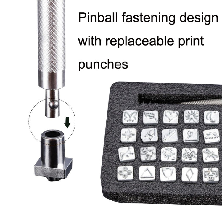 Leather English Punch Indian Style Printing Leather Carving Tools, ER058 32 In 1