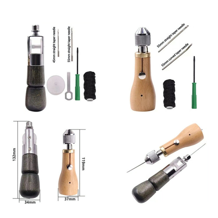 Leather Hand Seam Sewing Machine DIY Leather Carving Stitching Tool Device, A, B